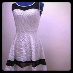 White and black mini dress